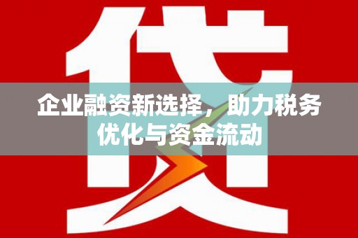 友谊企业融资新选择，助力税务优化与资金流动