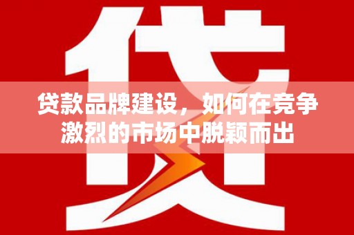 陵城贷款品牌建设，如何在竞争激烈的市场中脱颖而出