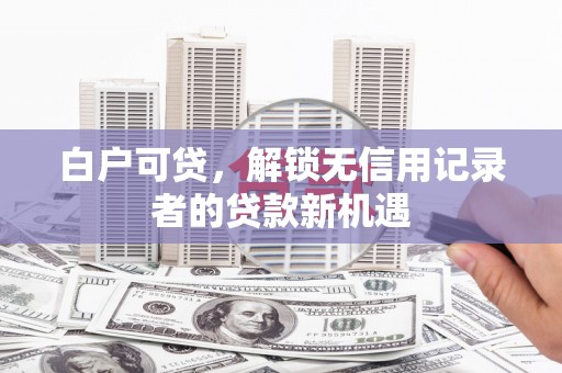 拉萨白户可贷，解锁无信用记录者的贷款新机遇