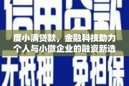 高唐度小满贷款，金融科技助力个人与小微企业的融资新选择