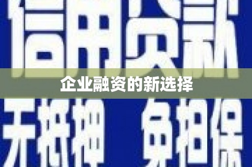 班戈企业融资的新选择