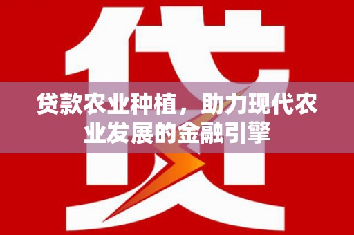 湖西贷款农业种植，助力现代农业发展的金融引擎